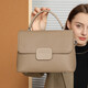 First layer cowhide women's one-shoulder crossbody simple fashion bag for girls classic shell bag 2 shoulder straps large capacity soft leather elephant gray gift box 2919