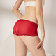 Sihuang Mid-T-Waist Seidenunterwäsche für Frauen 100% Mulberry Seidenstrick sexy Spitzenboxer Shorts Dünngröße Dunkelschwarz 3884+ Leder Pink 3885 3xl Eins Größe