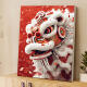 Three-April Tiger Chinese Style Lion Dance Digital Oil Painting Diy Filling Coloring Dragon New Year Hand-painted Oil Painting Decorative Hanging Painting SJ13915 50*70cm Tightened Thickened Inner Frame + Outer Frame