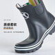 
EVERCREATURES British Rain Shoes Women's Rain Boots Chelsea Rain Shoes Fashionable and versatile non-slip waterproof shoes Water boots Rubber Rain Boots Women Black and White Rain Short Bottle 38