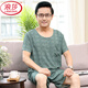 LangSha (LangSha) middle-aged and elderly dad pajamas men's summer cotton silk short sleeve shorts thin model modal ice silk home clothing set 2694 L