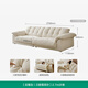 Quanyou Home Furnishing Modern Simple Yunlang Sofa Living Room Removable and Washable Fabric Sofa Small Apartment 2025 New Straight Row Sofa Jingcang Shinefa | Regular Style | Three-proof Chenille Cloud White | 2.7m Mother-infant Contact Fabric + Fully Removable and Washable + White Goose Feather + Increased Seat Depth