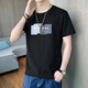 
Men's summer thin round neck top with pure short-sleeved T-shirt, fashionable loose cotton base shirt, casual DQC-1506D-white M
