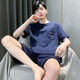 Mu fengqing 2024 Nuevos hombres de pijamas algodón de verano ropa de manga corta para hombres y niños adolescentes verano verano gran tamaño hde-9922 l