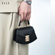 ELLE Fashion Light Luxury Handbag Designer's Litchi Pattern Exquisite Crossbody Bag 46862 Official Flagship Authentic Classic Black