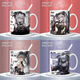 Q Versión de Jietawei Dawn Cute Mug vs. Double Pamish Pamish Coffee Cup 2D Game Cup [Cup Single White] TJ3892 Exquisito [Taza] + cuchara + Tapa de la Copa +