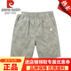 皮尔卡丹纯棉休闲男士短裤夏季新款外穿时尚运动中裤宽松男式透气五分裤子 卡其色9215 3XL (建议体重170-190斤)