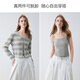 ELLE French striped elegant knitted cardigan vest two-piece set for women 2025 autumn new design suit light gray S