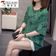 Woodpecker 2025 summer suit plus pure cotton short-sleeved T-shirt for women covering their belly loose and slim casual and versatile top for women 6629 gray 2XL [145-160Jin [Jin equals 0.5 kg] left]
