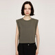 moussy&sly2025夏季简约纯色坎肩圆领无袖休闲针织背心030ISR80-3271 军绿色150 S