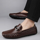 Leichte Luxusmarke Beanie Schuhe für Männer im Sommer Neue Männer echte Leder Business Britisch -Stil Casual Lederschuhe Daddy Fahrschuhe 9923 Brown 37