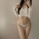 T-string women's underwear, sexy and hot, pure lust, low-waisted, high-end, lace-edged, seamless, girly underwear, M black