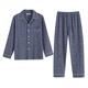 Langsha Plus Size Herren-Pyjamas im Frühjahr, Herbst und Winter verdickterte Baumwoll-Langarm-Pyjama-Pyjama mittlere und ältere Full-Rocte-Pyjamas mit voller Trottel 1345 2xl