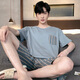 Xuanzhu men's pajamas men's summer short-sleeved thin suit 2025 new men's summer large-size home clothing HDE9928 L men:
