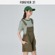 FOREVER21 Overalls Women's 2025 Summer New Simple Loose One-piece Casual Shorts Women Green L