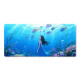 Tres coro Cat 2D Anime Mouse Pad de ratón Super grande Juego de deportes E Sports Women Mujeres Teclado para portátiles Desk Borno Anti-Slip Sports Lock Borde de bloqueo liso Anti-Slip Custom más grande y espesado 15269 Bordamiento de bloqueo de precisión de cutro de cuello 80 cm x 30 cm x 5 mm