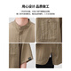 Jeep Jeep ice silk linen short-sleeved shirt men's summer thin henley collar half cardigan loose trendy shirt khaki official authentic L Recommended 120-140Jin Jin equals 0.5 kg