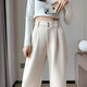 Fhhuabd verdickte Fell und Vlies weit Beinserer loser lässter warmer, gerade warmes Schub kleiner Frauenhose Neue Milch Tee Farbe klein 6636 xs