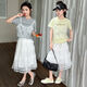 Girls' fashionable sweet lace skirt 2025 summer new Korean version of children's versatile egg skirt 150