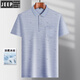 Jeep Middle-aged Men's Lapel Ice Silk Short Sleeve T-shirt Daddy Outfit Loose Casual POLO Shirt Middle-aged Thin Summer T-shirt 9855 Gray M 48/165