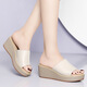 WRROF AIR Summer Nuevas sandalias de cuña Plataforma impermeable para mujeres Sandalias de comodidad gruesas 2025 12052 Negro 34