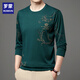Romon (Romon) mittlerer und junger Sommereis-Eisseice Long-Ärmeln T-Shirt Dünner runder Hals 2023 Neuer Männer mit mittleren Altersbasis T-Shirt Trend B6627 Upper Green M 165/105/48100-120jin [Jin gleich 0,5 kg]