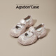 Agsdon sports sandals for women summer new mesh breathable Mary Jane Velcro soft bottom sandals L252226 Pink 38