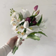 Tulip Calla Lily tenant des fleurs et obtenant un certificat Fausses Fleurs Simulation Fleur Photographie Photographie Mariage Corée Bouquet de mariée HD-TULIPS + Ruban
