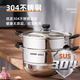 SUPOR non-stick cookware set, cooking pot, wok, frying pan, soup pot, three-piece set, household oil-free smoke kitchenware set, five-piece set - stir-fry + fry + steam + soup + milk pot, free soup spoon