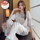 
LangSha (LangSha) mulberry silk pajamas for women in spring and summer style silk high-end new Chinese style chest pad temperament Chinese style half-sleeved home clothing CM-5861 champagne color 2XL Recommended 140-160Jin [Jin equals 0.5 kg] chest pad