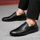 Abay Spring and Automne Chaussures pour hommes Véritable chaussures décontractées en cuir moyennes d'âge moyen et âgés chaussures paresseuses rond