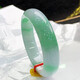 Burmese ice jade bracelet jade bracelet light green floating flower bracelet floating green square ice waxy jade bracelet for women 59 ring mouth