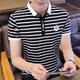 Playboy Men's Short Sleeve Simple Versatile Boys T-shirt Lapel Polo Shirt Trendy Korean Men's Summer T-shirt Men's Clothing 7029 Navy Blue XL