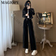 Magiopy International Luxury High-End Station Station Casual Sports Set Women's Clothing 2025 Spring Small Short Chaqueta roja Set de dos piezas R (100Jin [Jin equivale a 0.5 kg])