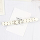 JIOESC White Belt Women's Belt Women's American Pin Buckle Jeans Belt Casual Trend Teenage Students Simple and Versatile Double Row Hole Stars White Upgraded Version Thickened