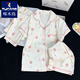 Woodpecker Cute Ruby Pure Cotton Gauze Pajamas for Women in Summer Short Sleeve Three-Piece Set Internet Celebrity Cartoon Outdoor Home Summer Cloud Cotton-J9901# Paradise Puppy Three-Piece Set M [Suggested 75-100Jin [Jin equals 0.5 kg]]