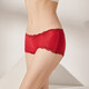 Sihuang Mid-T-Waist Seidenunterwäsche für Frauen 100% Mulberry Seidenstrick sexy Spitzenboxer Shorts Dünngröße Dunkelschwarz 3884+ Leder Pink 3885 3xl Eins Größe