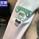Romon 2025 new loose bear letter printing round neck short-sleeved T-shirt for men slim cotton half-sleeved white 5 JSW9923 M suitable for 90-108Jin [Jin equals 0.5 kg]