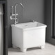 
Jiumu balcony washing mop pool ceramic with faucet hole integrated high foot household bathroom mop pool floor basin tank large size 13751X35 control + sitting spray gun single cooling