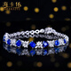 HEEKAIYI Sapphire Bracelet Sri Lanka Royal Blue Bracelet 18K Gold Diamond 520 Valentine's Day Birthday Gift for Wife Unfired 4.25 carat/AIGS/Royal Blue
