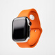 Apple/Apple Watch Serie 9 Smart Watch GPS+ Cellular Modell 41mm Silber Edelstahl Hülle Hermes Orange Sportsgurt mrqe3ch/a