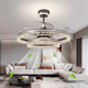 
Bull 2025 new invisible ceiling fan lights, large wind power, home dining room, bedroom electric fan integrated chandelier, mute 9227/white 60CM frequency converter remote control + direct voice
