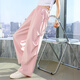 
Yoyo one (Yoyo one) girls wide-leg pants for summer children 2025 new thin ice silk straight summer wear girls pants big children summer trousers 15085 pink + 15282 meters apricot [combination] 120 120 cm