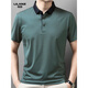 
Lilang men's lapel short-sleeved T-shirt summer striped young and middle-aged business casual POLO shirt ice-sensing breathable top Navy blue 13691 S 165