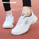 斯凯奇（Skechers）男鞋夏季新款黑武士网面透气跑步鞋子男轻便舒适减震运动鞋健步鞋 白色/黑色6625（一脚蹬） 40
