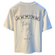 Kurashi Ichiki Trendy Sommer kurzärmelig T-Shirt Herren-trendy gestickter Druck Schnell trocknend lose dünne, dünne T-Shirt White [HJ6630] M geeignet für 95-110jin [Jin gleich 0,5 kg]