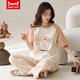 Catman Miiow Pajamas para mujeres en primavera y verano pantalones de manga corta Los estudiantes de estilo coreano puro pueden usar trajes de ropa para el hogar de algodón puro afuera en verano YZT9715 algodón corto y longitud M (80-jin [Jin equivale a 0.5 kg])
