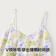 
Youkeshu silk nightgown for women in summer thin and breathable ladies pajamas home clothes adjustable suspender floral mid-length skirt outside