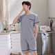 
TTPMER pajamas for men's summer cotton short-sleeved plus size thin loose Chinese youth casual home clothing suit can be worn outside 9928 [H series men's short-sleeved shorts suit] 175 L [recommended 100-130 Jin [Jin equals 0.5 kg]]