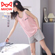 Catman (MiiOW) pajamas for women in summer pure cotton 2025 new vest suspender sleeveless women's summer casual home clothing summer LB: 9902 women's apricot bow English love pure cotton L [No pilling/No fading]